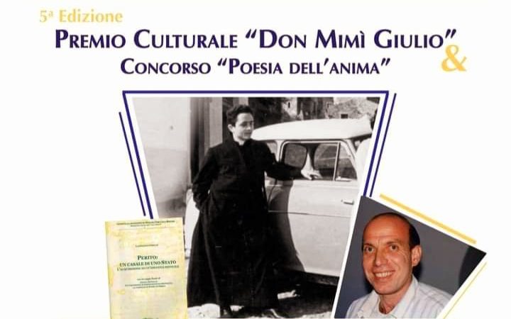 Perito: premio Culturale ‘Don Mimì Giulio’, concorso ‘Poesia dell’Anima’
